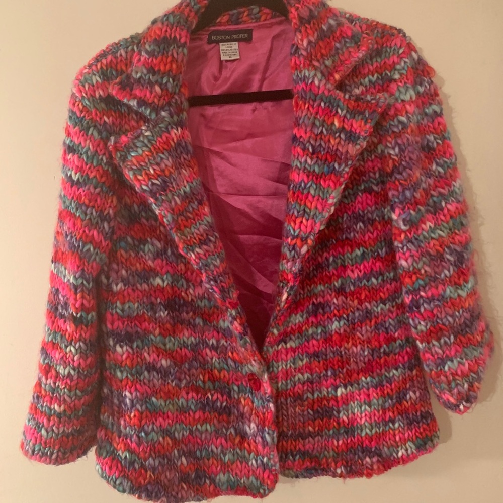 Vintage Boston Proper Pink Knitted Blazer